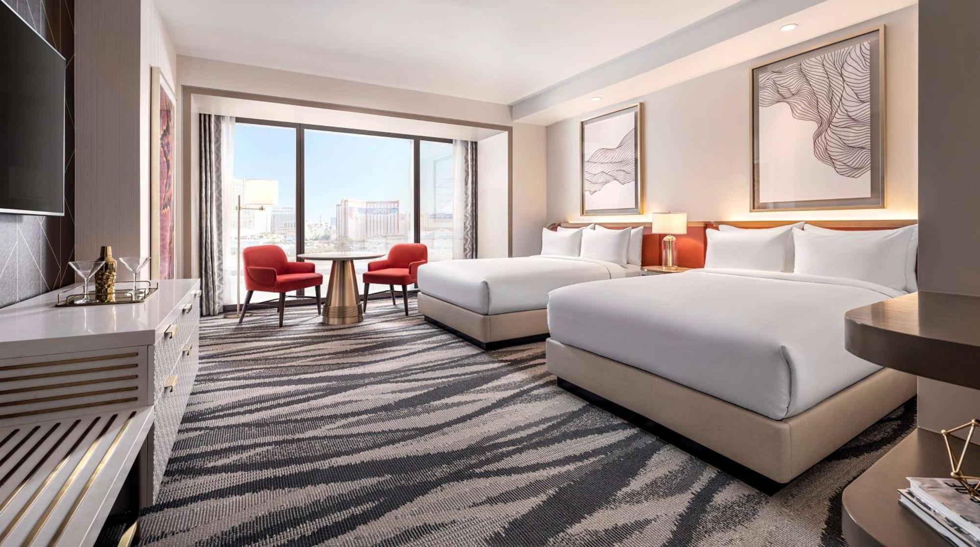Conrad Las Vegas At Resorts World Exterior foto A guest room at the Hilton Las Vegas